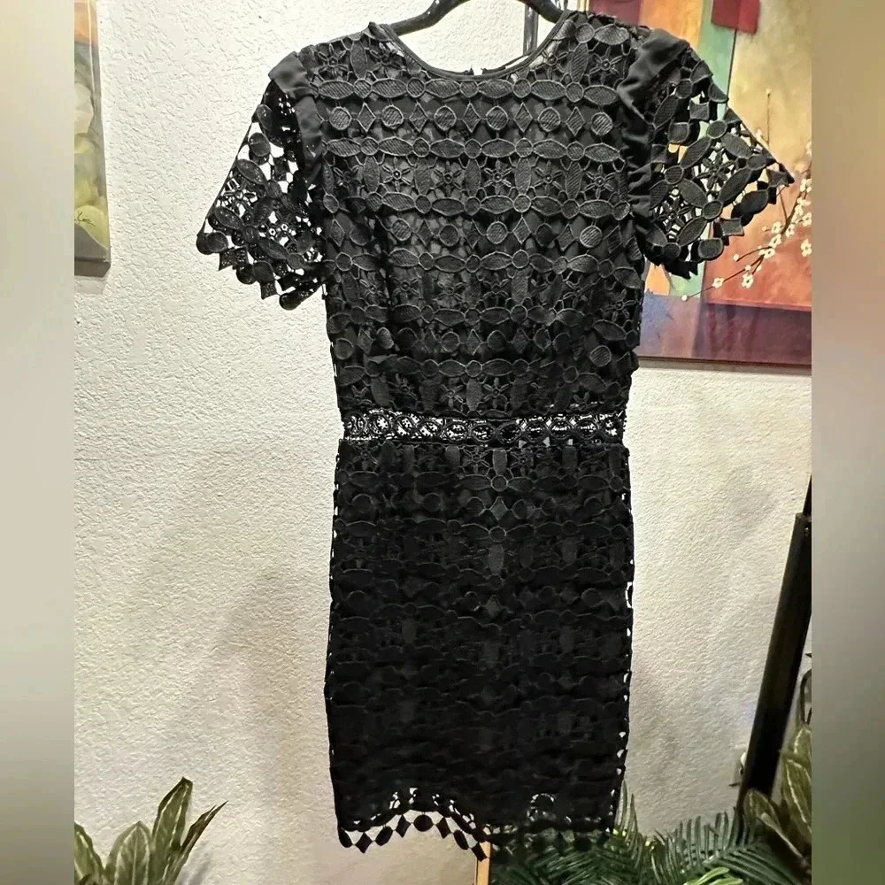 Michael Kors geometric floral lace dress size 0